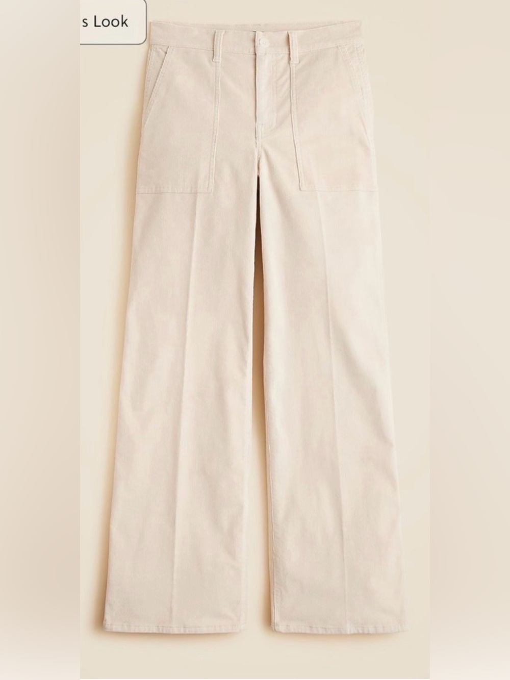 J.Crew Camp-pocket wide-leg pant in stretch corduroy in pale bone - Picture 9 of 13